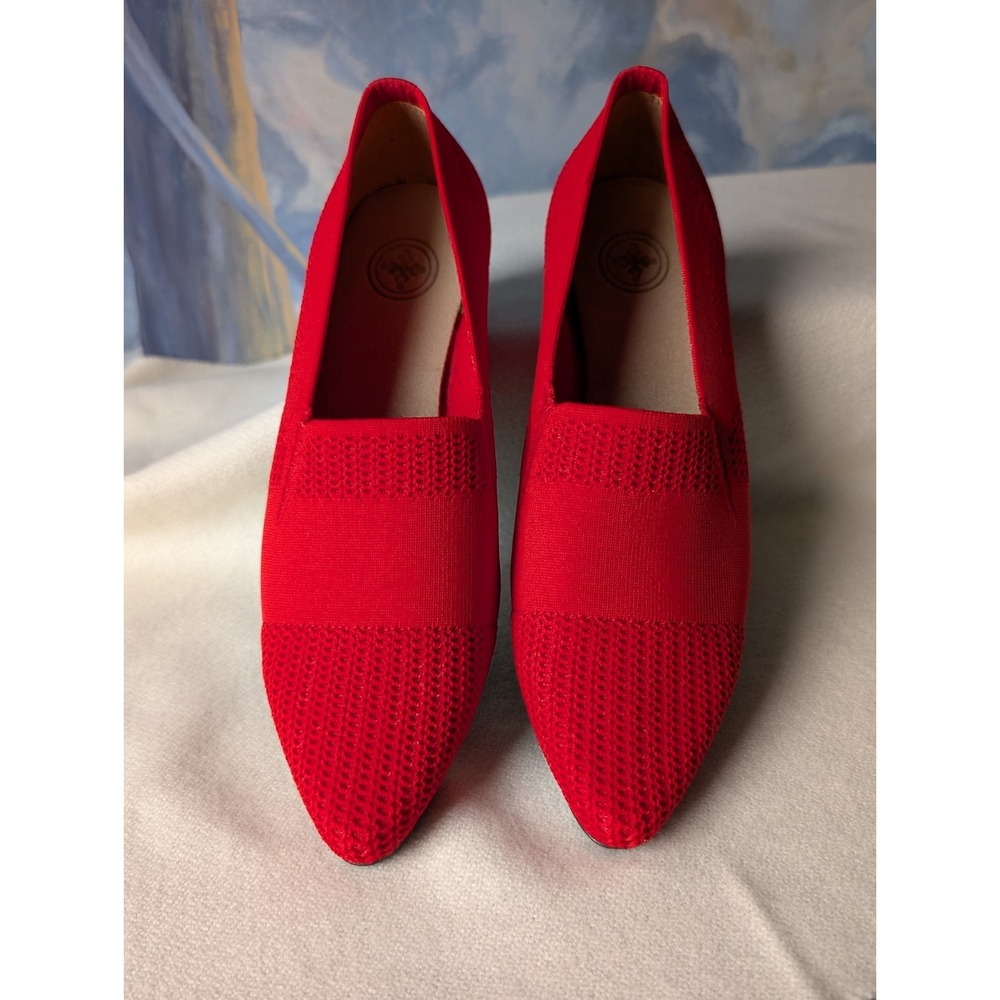 NEW! Charleston Shoe Company 10 Red Knit Pointed Toe